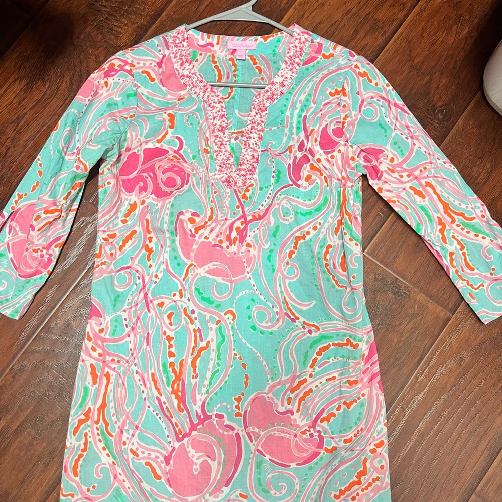 Lilly Pulitzer Courtney Tunic Jellies be Jammin Sm cover-up